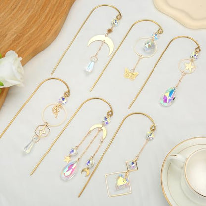 Crystal Suncatcher, 6pcs Small Trellis for Potted Plants Accessories Indoor