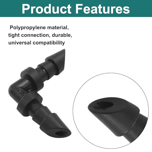 Murtenze 100 Pack Barbed Elbow Fittings, 1/4 Inch Drip Irrigation Fittings Barbed Connectors, Universal Irrigation Elbow for Garden Lawn Irrigation System - size: Elbow-100P