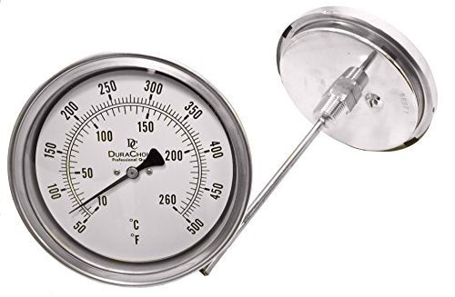 Bimetal Thermometer, 5" Face x 9" Stem, 0-250°F - size: [9" Stem, 0-250°F]