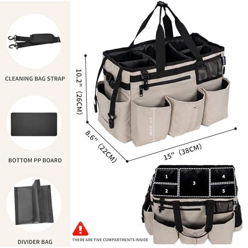 IBVIVIC Wearable Cleaning Caddy Bag for Cleaning Supplies, White - color: White