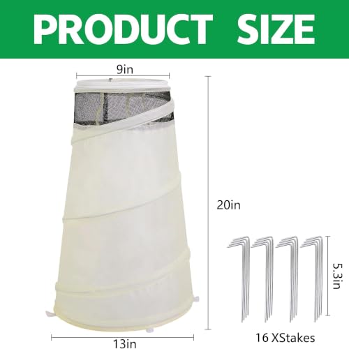 4Pcs Pop Up Rose Cones for Winter Protection, Rose Collars Protective Cover - color: White-4Pcs