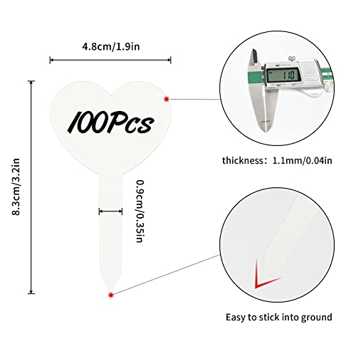 100 pcs Plastic Plant Labels, Thick Garden Labels Plant Tags Seeding Labels