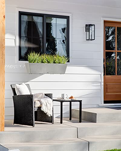 Veradek Pure Series Railing Planter - Tapered Window Box with Bracket - color: Gray, size: 36 inch