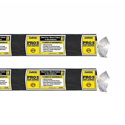 Dewitt Pro-5 Heavy-Duty Weed Barrier Fabric, 5 oz, 5 x 250 Feet, 2-Pack - size: 2 Pack, style: 5' x 250'
