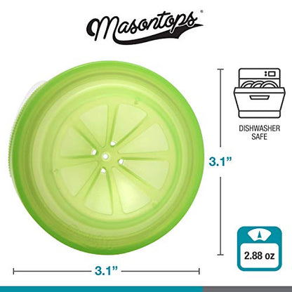 Masontops Trap Caps - Reusable Indoor / Outdoor Fruit Fly Trap Catching Lids - Fits Any Regular Mouth Mason Jar - 4 Pack