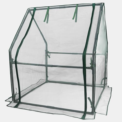 Gardzen Mini Greenhouse with Zipper Mesh Cover 36.2"(L) x36.2(W) x42.5(H) - size: 36”(L) x36”(W) x42”(H)