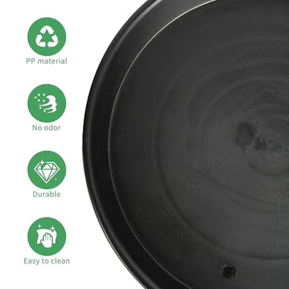 12 Inch Plastic Classic Plant Saucer, 6 Pack Plant Trays for Pots, Extra-Deep Plant Water Dray Tray, 12",Black - color: Black, size: 12"(6Pack)
