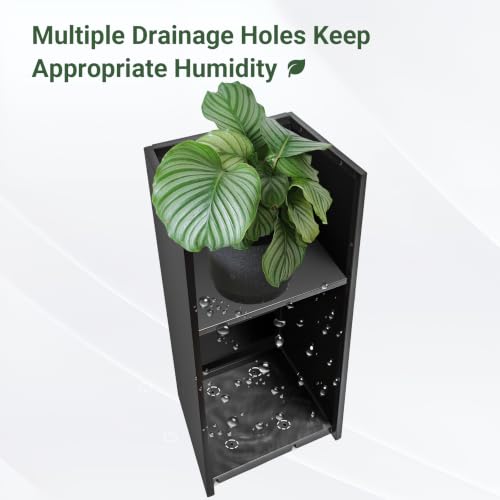 2PCS Tall Metal Planter Box, 14" x 14” x 30” Planter Boxes Outdoor - size: 14"L x 14"W x 30"H - 2PCS