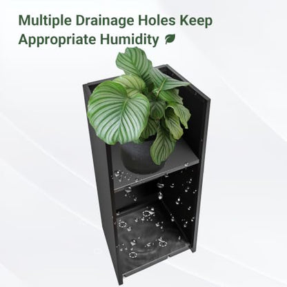 2PCS Tall Metal Planter Box, 14" x 14” x 30” Planter Boxes Outdoor - size: 14"L x 14"W x 30"H - 2PCS