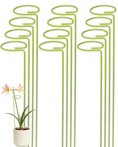 12-Pack Plant Support Stakes for Indoor Plants, Monstera Plant Support & Tall Sticks, Heavy Duty Adjustable 15.8-Inch Garden Stakes for Amaryllis, Snake Plant, Indoor Outdoor Use - size: 15.8-Inch, 12-Pack