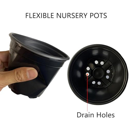 OUPSAUI 1 Gallon Pots for Plants,Flexible Gallon Plastic Nursery Pots with Drainage Holes, Plastic Pots for Outdoor Plants (1Gal-20pcs) - size: 1Gal-20pcs