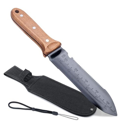 Hori Hori Garden Knife- Gardening Knife with Sheath Garden Tools Full Tang - size: 7.1"