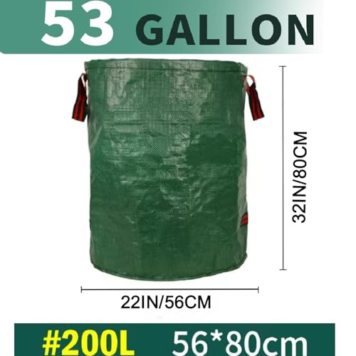 Reusable Yard Waste Bags, 53 Gallon Upright Lawn Leaf Bags,1 Pack Heavy Duty Collapsible Garden Bags for Collecting Leaves,Waste Container for Cleanup Outdoor Debris Leaves Grass Clippings