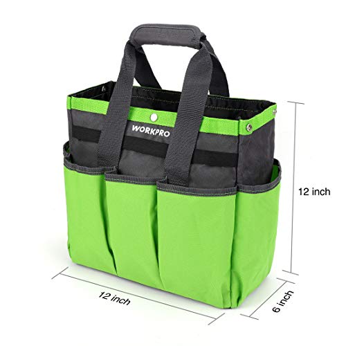 WORKPRO Garden Tool Bag, 8 Pockets Gardening Bag - color: Green
