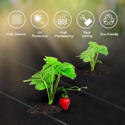 24 Garden Stakes + 3ftx100ft Weed Barrier Landscape Fabric Heavy Duty, Weed Gardening Ground Cover Mat, Weed Control Garden Cloth, Woven Geotextile Fabric for Underlayment Commercial Driveway Fabric - size: 24 Pegs + 3FTx100FT