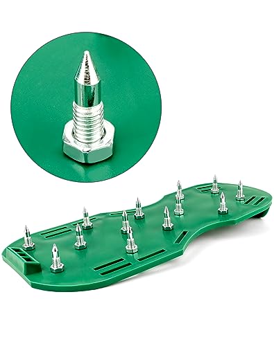 QWORK Gunite Spiked Shoes With 3/4” Short Spikes Perfect For Epoxy Floor, Overlays, Cover Installation, Green Color (Pair) - color: Green, size: 2 Pair