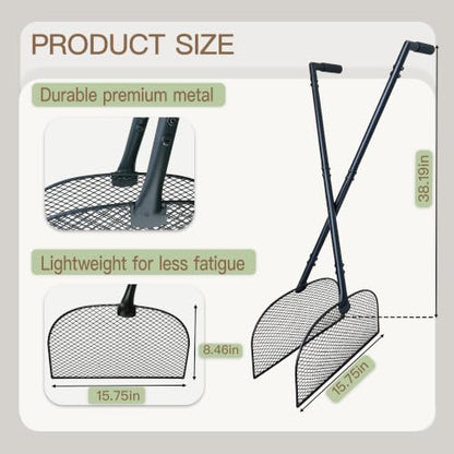 Leaf Grabber Rake with Ergonomic Angled Handle Long Handle Leaf Picker Upper Lightweight Metal Leaf Collector Reacher Grabber Tool for Yard Cleanup No Bending Over Lawn Garden