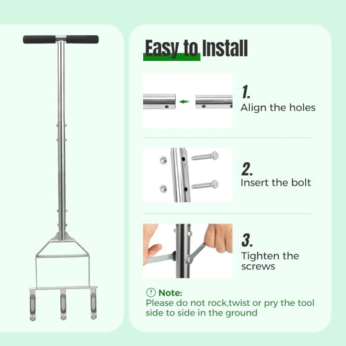 Manual Core Aerator Lawn Tool, Stainless Steel Lawn Aerator Tool