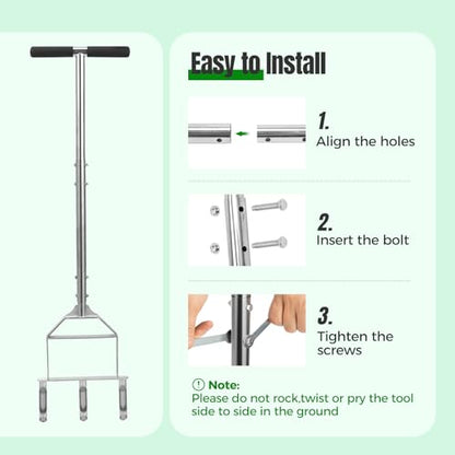 Manual Core Aerator Lawn Tool, Stainless Steel Lawn Aerator Tool