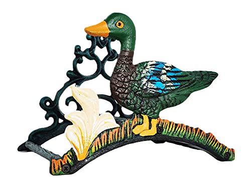 Garden Hose Holder Cast Iron Heavy Duty Water Hose Hanger, Outside Wall Mount, Solid Metal Decorative Rack/Organizer/Stand, Easy to Install, Hold Up to 50/75/100 ft (Hose holder - Duck) - style: Hose holder - Duck