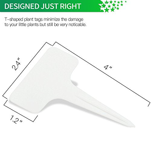 Prudance® 50 Pack Reusable Waterproof Plant Markers, White - color: White