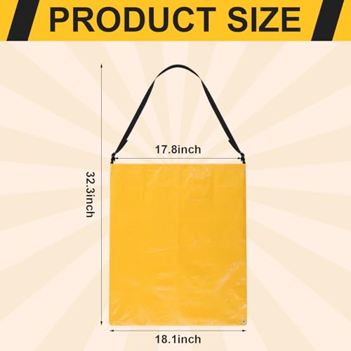 Faccito 1 Pack Litter Bag with Shoulder Strap Trash Leaf Bag Holder, Yellow - color: Yellow