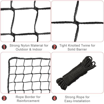 Storgem Baseball Softball Backstop Net, Heavy Duty Sports Barrier Netting - size: 10x20ft