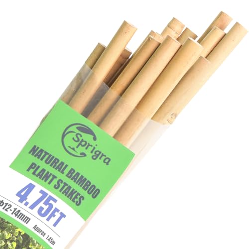 Bamboo Stakes 57 Inch, Approx 5FT Garden Stakes 25 Pack Multi-Purpose, Plant Stakes for Tomatoes, Beans, Cucumbers, Peppers, Flowers, Potted, Maintain the Plant Posture, Strengthen and Stem - size: 4.75FT,Pack of 25