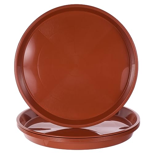 PATIKIL 4 Pack Large Plastic Plant Saucer, 22 Inch Plant Tray for Pots Round Plant Dish Plant Drip Trays Water Tray for Indoors Outdoors Garden, Red - color: Red, size: 22 Inch
