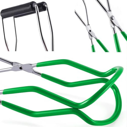 Canning Jar Lifter Tongs - Stainless Steel Jar Lifter with Rubber Grips - color: Green