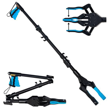 36-Inch Folding Grabber Reacher Tool, Blue, for Seniors - color: Blue