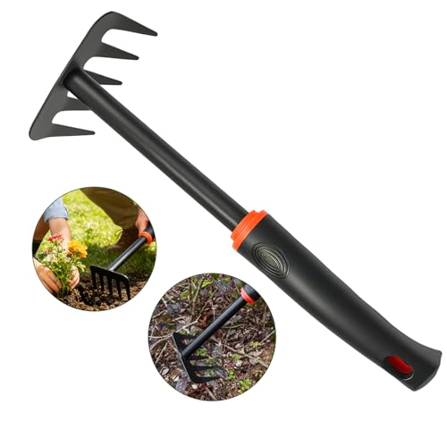Weed Rake, Small Garden Weeder Rake, Gardening Weeding Tool for Rake for Leaves for Vegetable Gardening Backyard Farm Planting - color: Rake