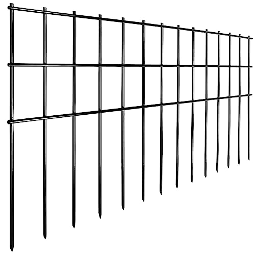 Getlay Garden Fencing Animal Barrier 37.5 ft(L)×15 in(H), 15 Panels No Dig Fence, Underground Critter Barrier for Decks, Small or Medium Pet Dog Digging Fence Barrier. Rust-Proof Metal Fence Stakes - size: 37.5 ft (L) × 15 in (H), 15 Pack