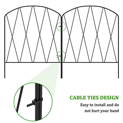 YBING Decorative Garden Fence, 10 Pack 11Ft (L) x 16In (H) Arched Metal Fence Border, Rustproof Animal Barrier for Flower Bed Patio Landscape Outdoor