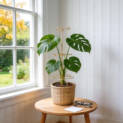24 Inch Plant Stem Support Stakes for Monstera & Climbing Plants - color: Gold