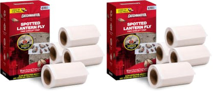 Catchmaster Tree Shield Lantern Fly & Ant Traps Insect Barrier, 4 Rolls 30ft Each, Outdoor Adhesive Crawling Insect Trap to Protect Trees, Fruit & Plants, Pest Control Lawn & Garden (Pack of 2) - size: 4 Rolls (Pack of 2)