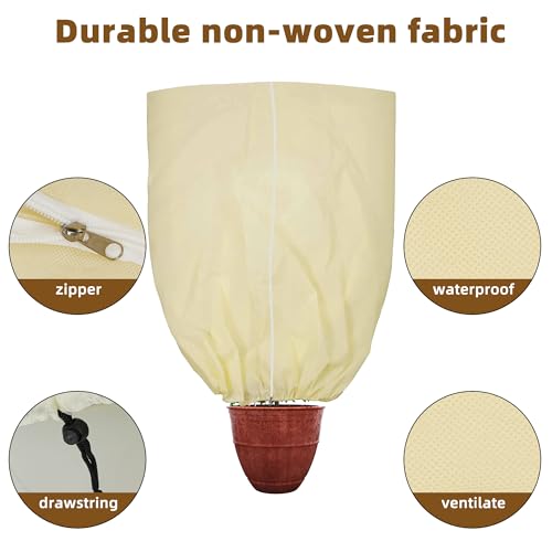 Plant Cover, Plant Protector, 2 Pack 39.3 * 31.8 inch Winter Frost Fabric Blanket, Two-Way with Drawstring for Outdoor Plants, Protects Against Cold Frost and Wind Damage. - size: 31.4*39.3（2-PACK)