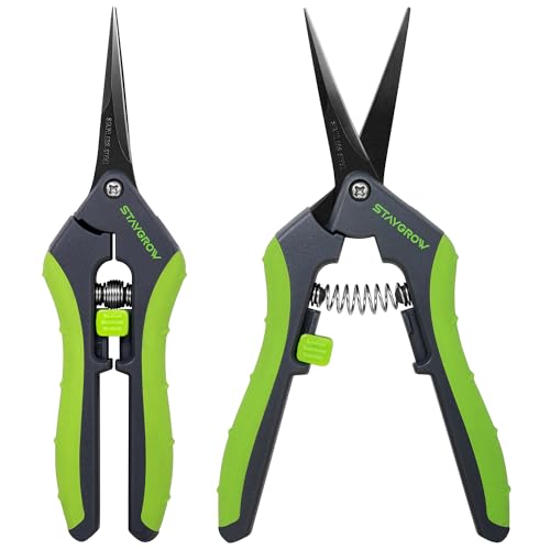 2pcs 6.5" Pruning Shears for Gardening Ultra Sharp Garden Scissors - size: 6.5 Inch Straight & Curved