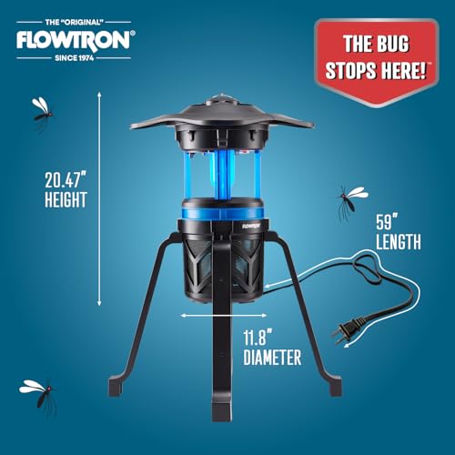 Flowtron Bug Trap Zapper, UV Light & Fan, 800V Grid, 530 Sq Ft Coverage