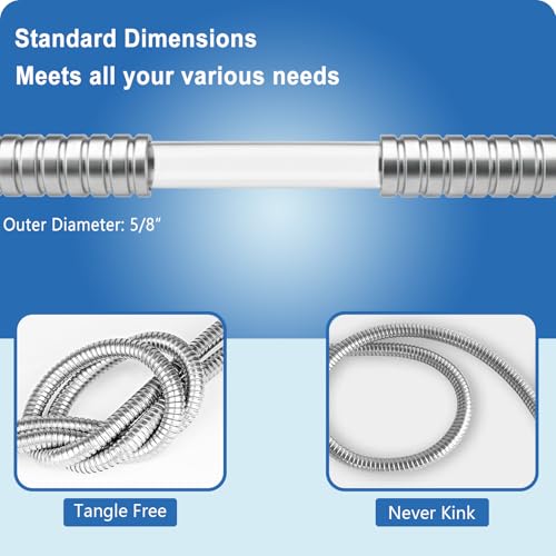 10ft Metal Garden Hose, Water Lead-in Hose Extension, Stainless Steel Hose Extension Adapter for Hose Reel/RV, Drinking RV Water Hose, Reel Extender for Yard, Female to Female, Durable (Pack of 2) - size: 10 FT (Pack of 2)