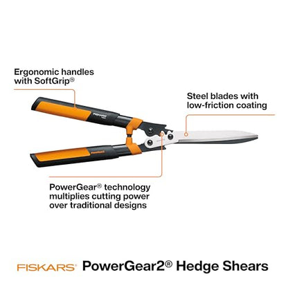 Fiskars 23" PowerGear2 Garden Hedge Shears, Hedge Clippers, 10" Blades - style: 23" PowerGear2