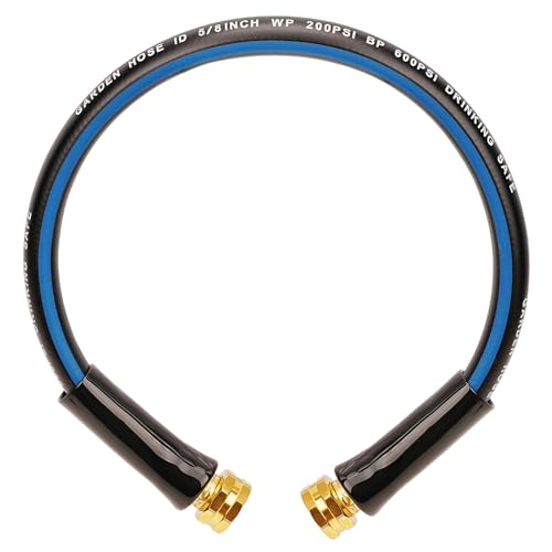 SheeChung Short Garden Hose 2ft x 5/8",Rubber Water Hose, Female to Female - size: 2ft-double females