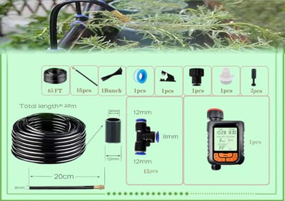 360° Adjustable Drip Irrigation System for Garden,Automatic Watering System - size: 65 FT