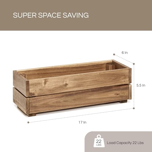 THYOI Premium Wooden Planter Box, Storage Box - 3 Colors (Natural) - color: Natural