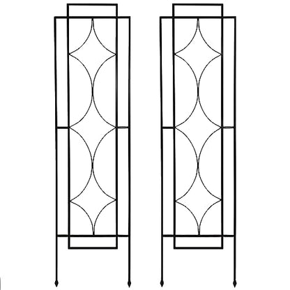 Sunnydaze 60" Black Metal Garden Trellis for Climbing Plants, 2-Pack - style: Chic Diamonds - 60"