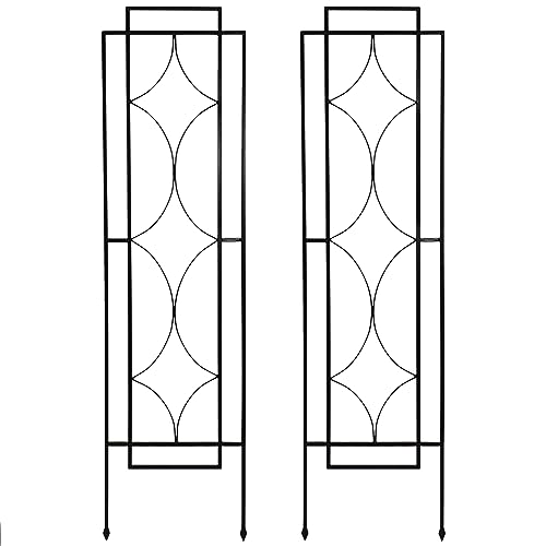 Sunnydaze 60" Black Metal Garden Trellis for Climbing Plants, 2-Pack - style: Chic Diamonds - 60"