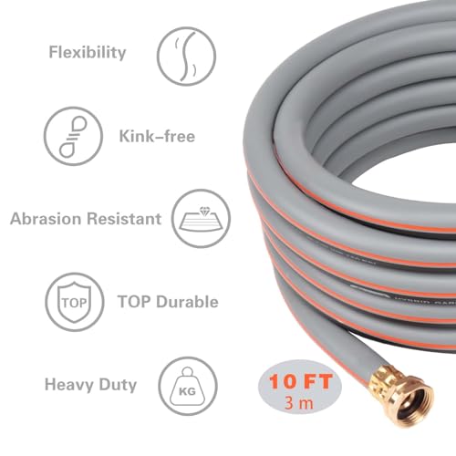 Garden Hose 10 ft 5/8,Heavy Duty Rubber Water Hose - size: 10ft