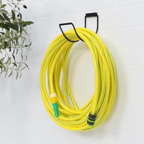 Garden Hose Holder Water Hose Hanger Wall Mounted,304Stainless Steel Solid Hose Hook Holds Up to 150Ft Garden Hose, Expandable Hose, Water Hose -Black - color: Black-1
