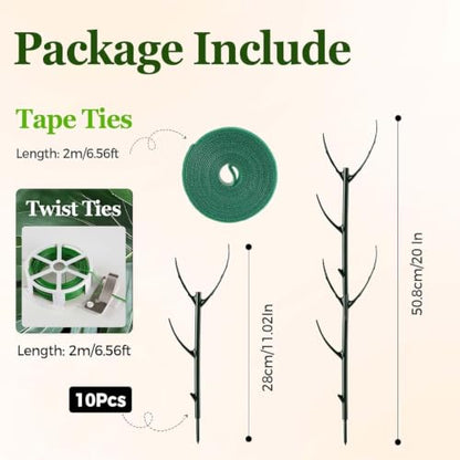 10 Pack Indoor Plant Supports, Stackable Monstera Stakes with Plant Clips