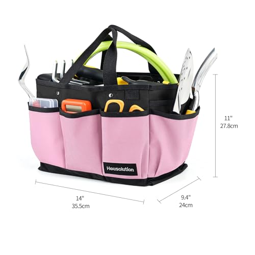 Housolution 14 Inch Gardening Tote Bag, Garden Tool Storage Bag, Pink - color: Pink, size: 14 Inch